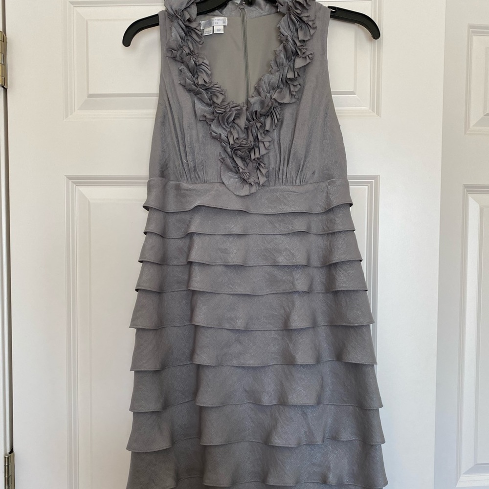 Silver gray knee length dress